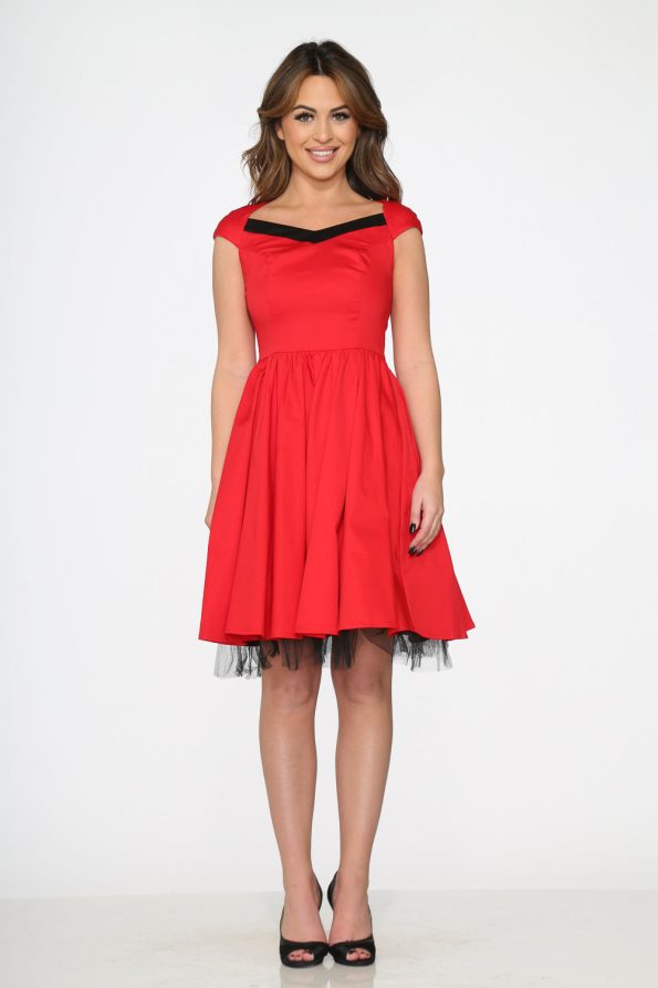 9052RedBlackTrimDress_2