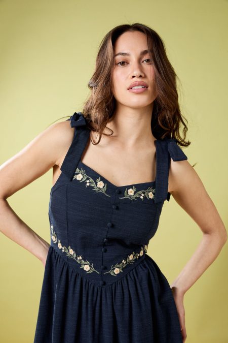 Esme Embroidered Midi Dress